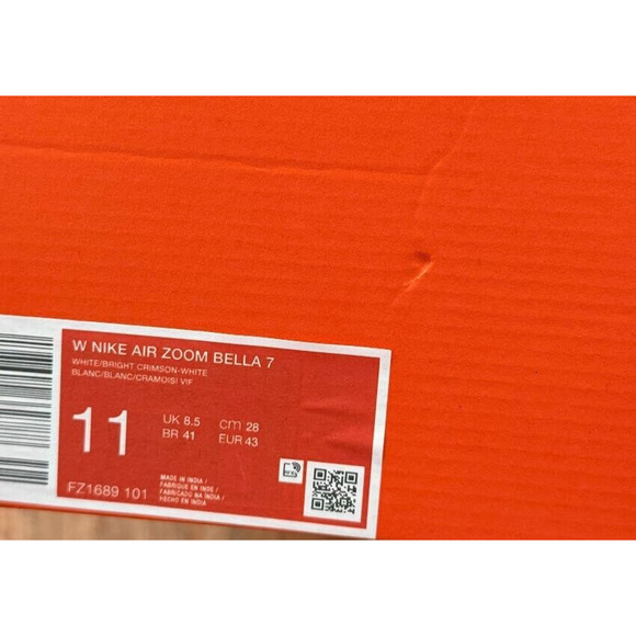 Nike Air Zoom Bella 7 Wmns Size 11 Workout Shoes White Bright Crimson FZ1689-101 - Picture 10 of 11